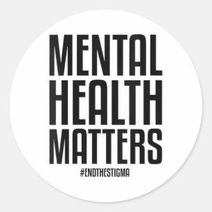 Pegatina Redonda La Salud Mental Termina Con El Estigma Consciente