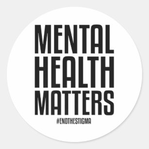 Pegatina Redonda La Salud Mental Termina Con El Estigma Consciente