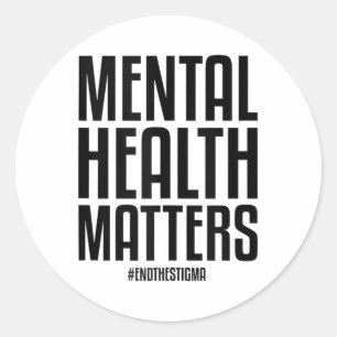Pegatina Redonda La Salud Mental Termina Con El Estigma Consciente