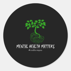 Pegatina Redonda La Salud Mental Y El Mes De Conciencia Ponen Fin A