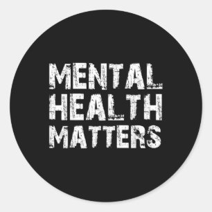 Pegatina Redonda La Salud Mental Y La Conciencia