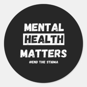 Pegatina Redonda La Salud Mental Y La Conciencia Ponen Fin Al Estig