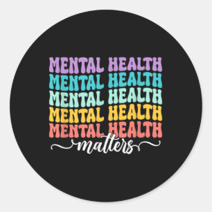 Pegatina Redonda La Salud Mental Y La Posibilidad De Conciencia