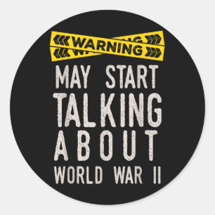 Pegatina Redonda La Segunda Guerra Mundial 2 Ww2 Historia Lover Fun