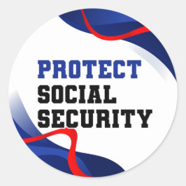 Pegatina Redonda La seguridad social contra Trump