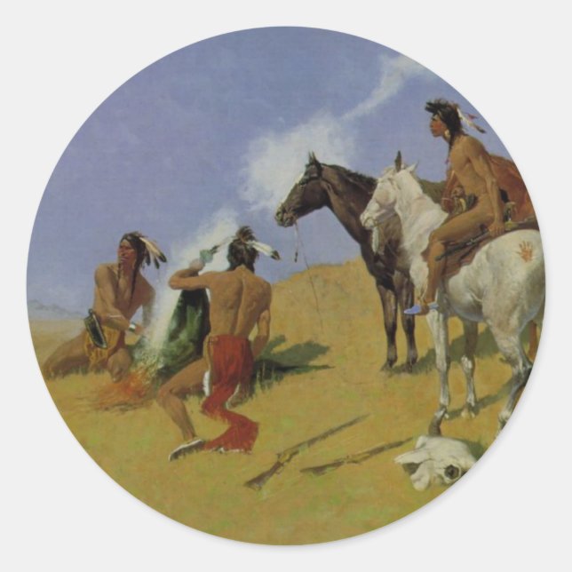 Pegatina Redonda La señal de humo (Anverso)