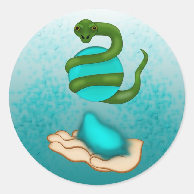 Pegatina Redonda La serpiente (Anverso)
