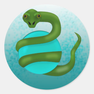 Pegatina Redonda La serpiente
