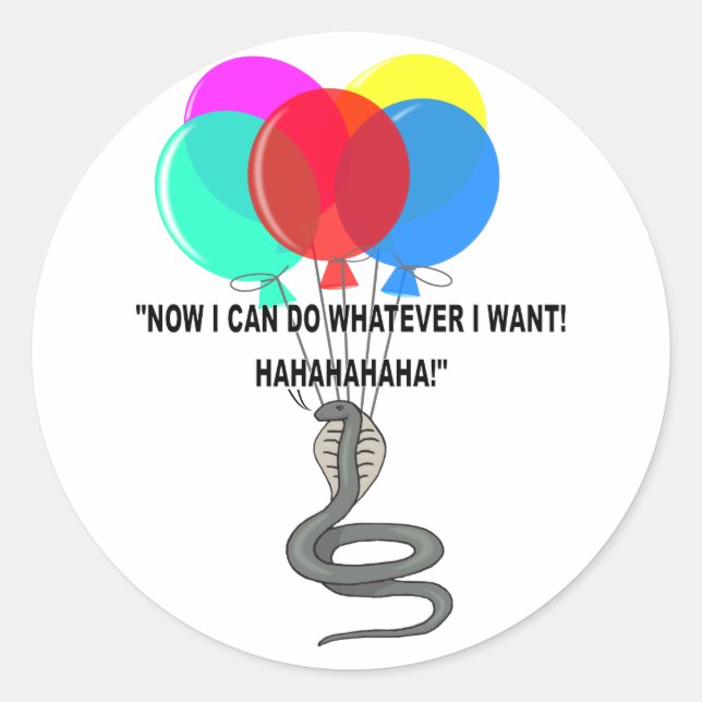 Pegatina Redonda La serpiente voladora (Anverso)