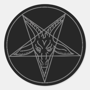 Pegatina Redonda La sigilia de Baphomet
