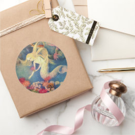 Pegatina Redonda La sirena pequeña de Dorothy Lathrop