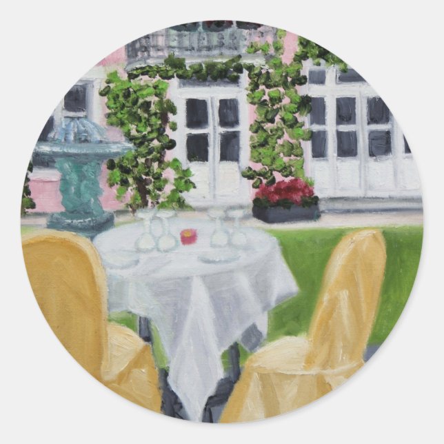 Pegatina Redonda La Table des Marechaux: pegatinas de Fontainebleau (Anverso)