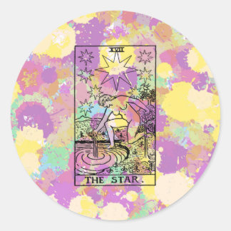 Pegatina Redonda La tarjeta Star Tarot