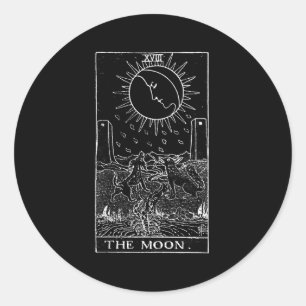 Pegatina Redonda La tarjeta Tarot de la Luna
