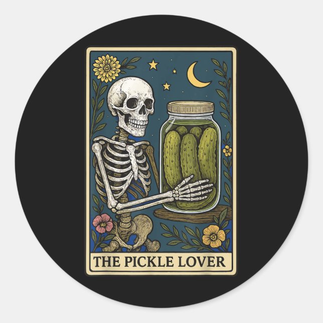 Pegatina Redonda La tarjeta Tarot de Pickle Lover (Anverso)