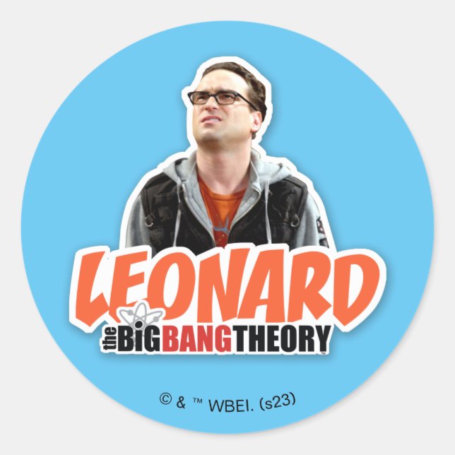 Pegatina Redonda La teoría del Big Bang | Leonard (Anverso)