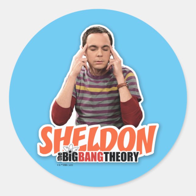 Pegatina Redonda La teoría del Big Bang | Sheldon (Anverso)