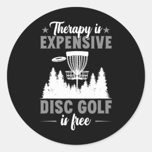Pegatina Redonda La terapia es cara Disc Golf Disc Golfer