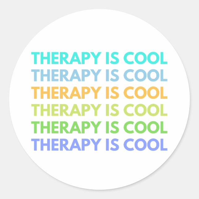 Pegatina Redonda La Terapia Es Guay (Anverso)