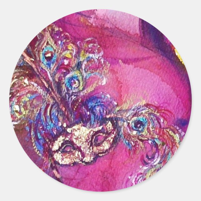 Pegatina Redonda LA TERCERA MÁSCARA/ Mascarada veneciana (Anverso)