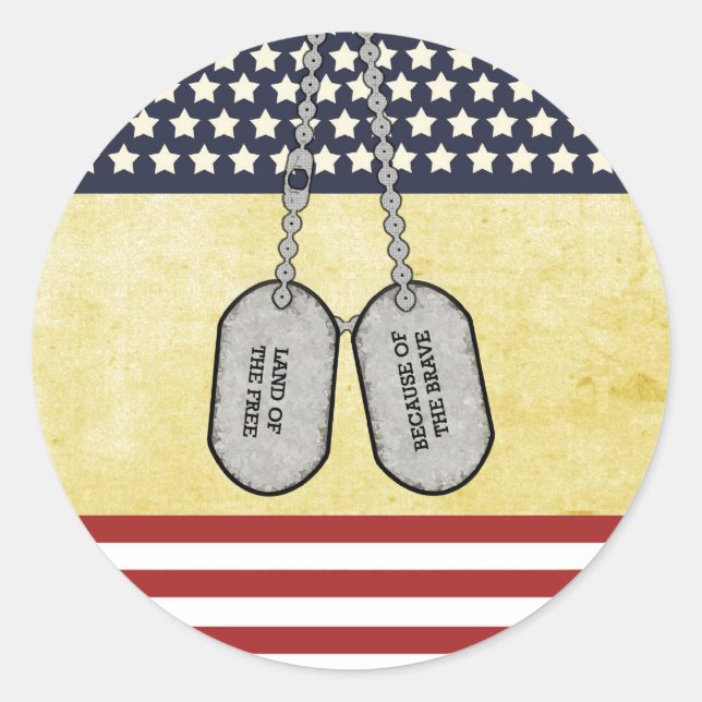 Pegatina Redonda La tierra de los libres (Anverso)