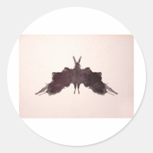 Pegatina Redonda La tinta de la prueba de Rorschach borra la