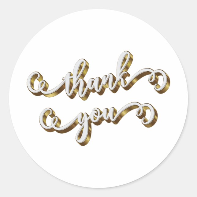 Pegatina Redonda La tipografía moderna del oro gracias (Anverso)