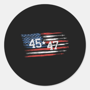 Pegatina Redonda La toma de mando de Trump 45