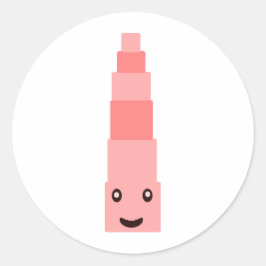 Pegatina Redonda La torre rosa Montessori