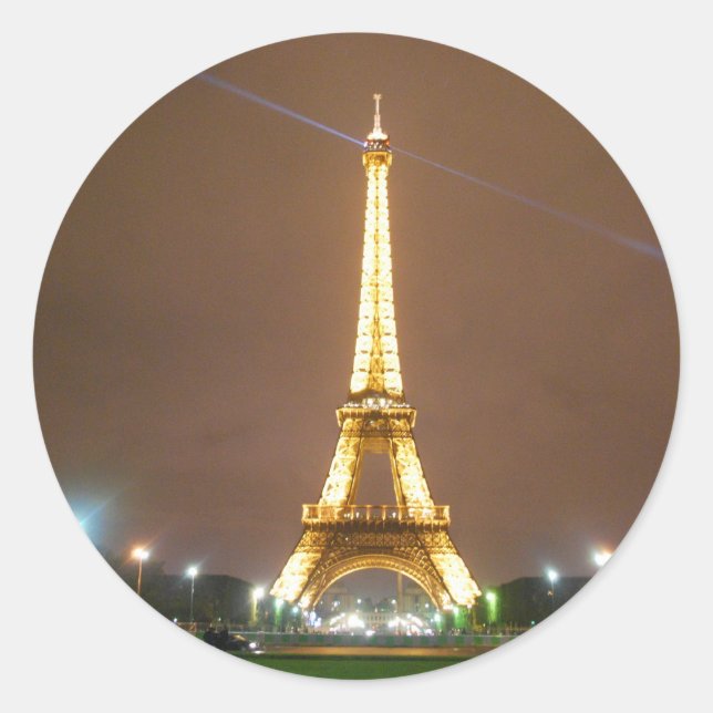 Pegatina Redonda La Tour Eiffel, Torre Eiffel - París, Francia (Anverso)