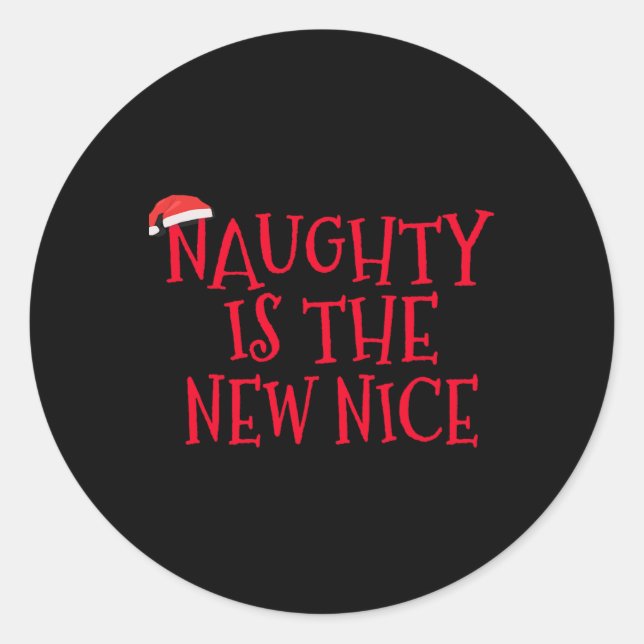 Pegatina Redonda La traviesa es el nuevo lindo - Navidades divertid (Anverso)