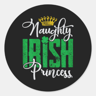 Pegatina Redonda La traviesa princesa irlandesa San Patricio