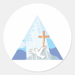 Pegatina Redonda La Trinidad - Dios el Padre Hijo y el Espíritu San