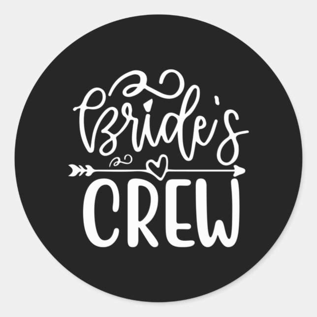 Pegatina Redonda La tripulación del boda Gift Bride (Anverso)