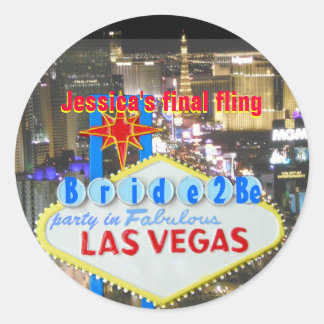 Pegatina Redonda La última novia en Las Vegas