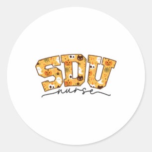 Pegatina Redonda La Unidad De Enfermería De Halloween Sdu Rn Fall S