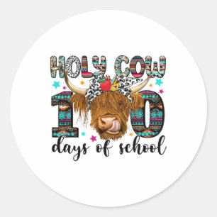 Pegatina Redonda La vaca sagrada 100 días de escuela 100 días de ed