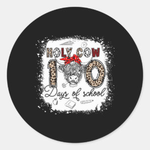 Pegatina Redonda La vaca sagrada 100 días de escuela 100 días de ed