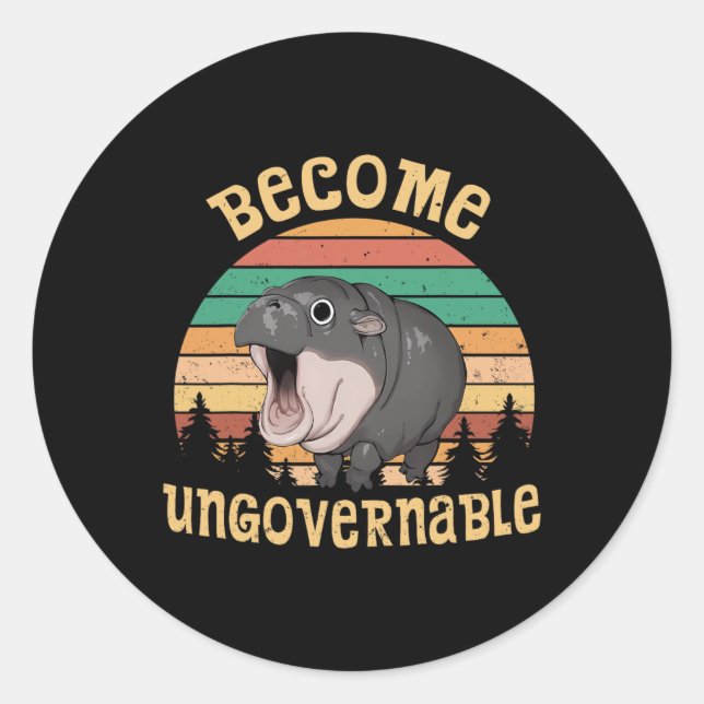 Pegatina Redonda La variedad divertida se vuelve ingobernable Moo D (Anverso)