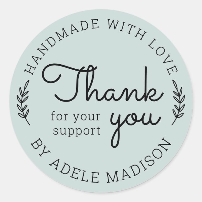 Pegatina Redonda La vegetación casera con amor gracias (Anverso)