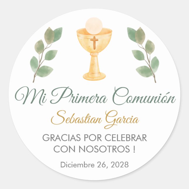 Pegatina Redonda La vegetación en la primera comuna española (Anverso)