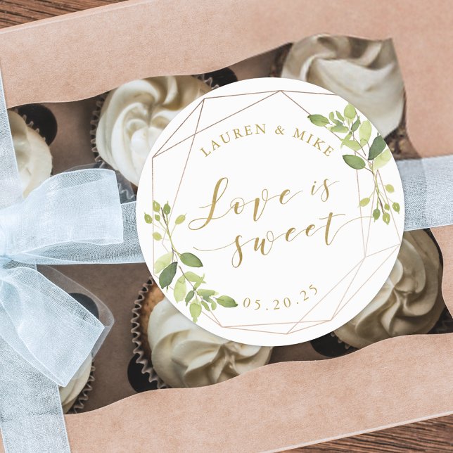 Pegatina Redonda La vegetación geométrica moderna El amor es un Bod (Subido por el creador)