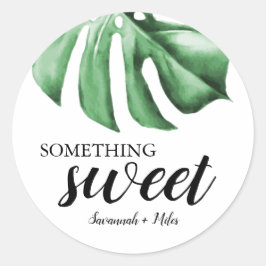 Pegatina Redonda La vegetación tropical de la palma algo dulce