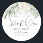 Pegatina Redonda La vegetación y la acuarela Gold Boho deja gracias<br><div class="desc">Pegatinas de eucalipto greenerenery</div>