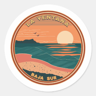 Pegatina Redonda La ventana Baja California Viajes a México