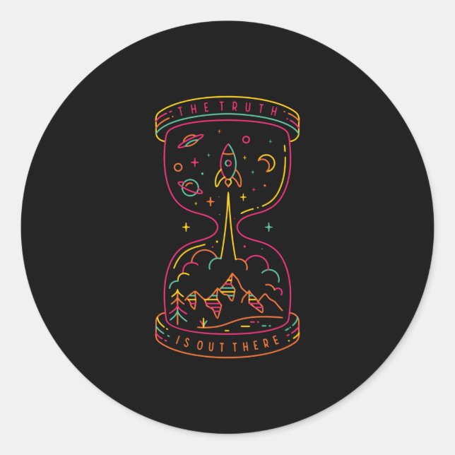Pegatina Redonda La verdad está ahí fuera (Anverso)