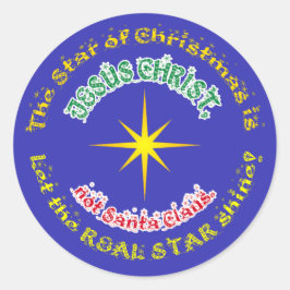 Pegatina Redonda La verdadera estrella de los Navidades