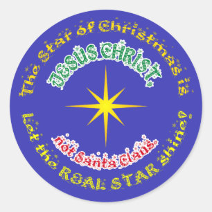 Pegatina Redonda La verdadera estrella de los Navidades