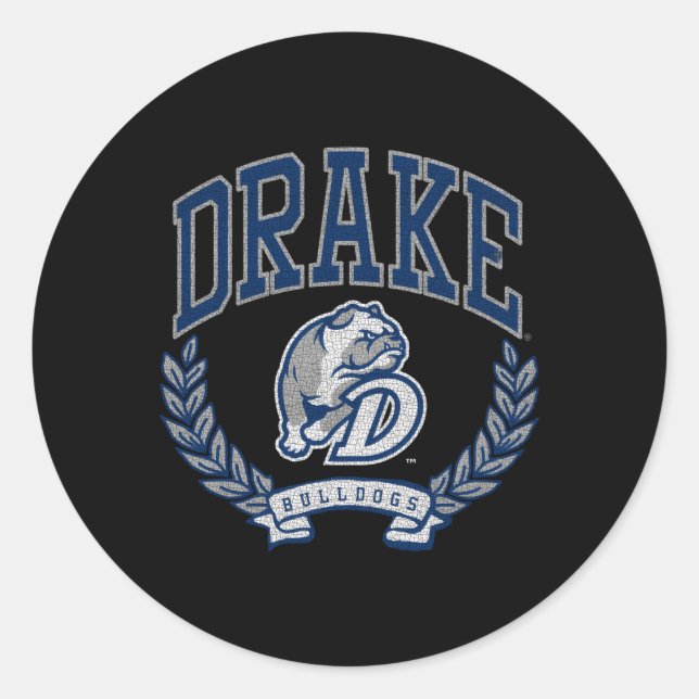 Pegatina Redonda La victoria de Drake Bulldoges (Anverso)