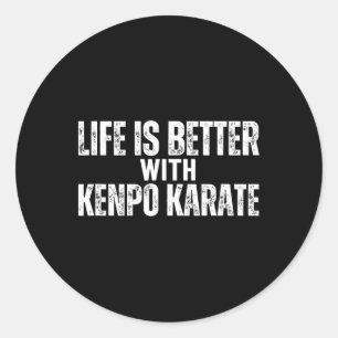 Pegatina Redonda La Vida Americana De Kenpo Es Mejor Con Kenpo Kara